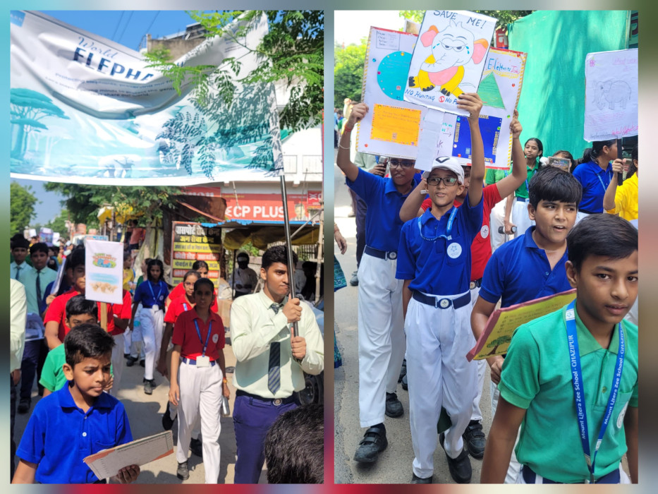 हाथी बचाओ अभियान: माउंट लिट्रा ज़ी स्कूल, गाज़ीपुर के विद्यार्थियों ने निकाली जागरूकता रैली